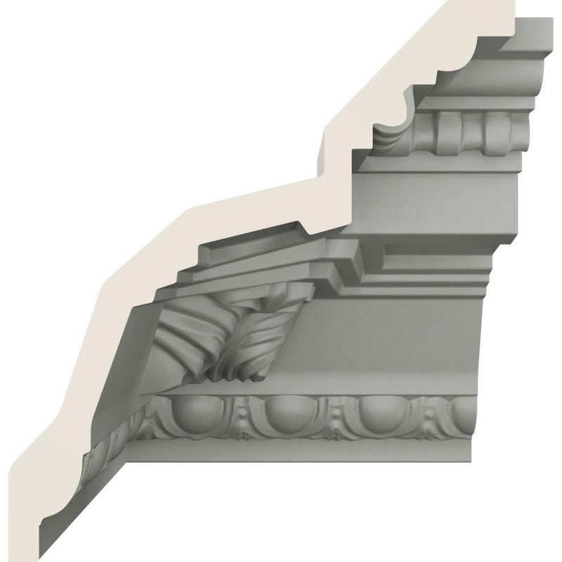 Ekena Millwork Endurathane Inside Corner for Attica Acanthus Leaf Crown Moulding, 5 1/4"P x 5 1/4"H (matches moulding MLD05X05X07AT), Factory Primed - Image 2